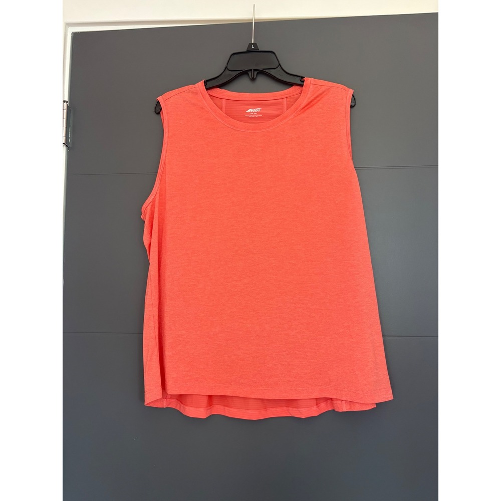 Avia Women XXL Coral Orange Activewear Tank Top‎ Mesh Back Muscle Tee AV13100056